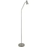 Jolly Flexi Head Floor Lamp - Satin Silver, Mild Steel