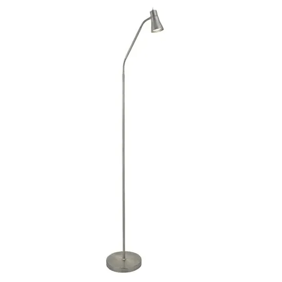 Jolly Flexi Head Floor Lamp - Satin Silver, Mild Steel image