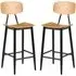 Jona Bar Stools in Pair - Ply Oak, Steel