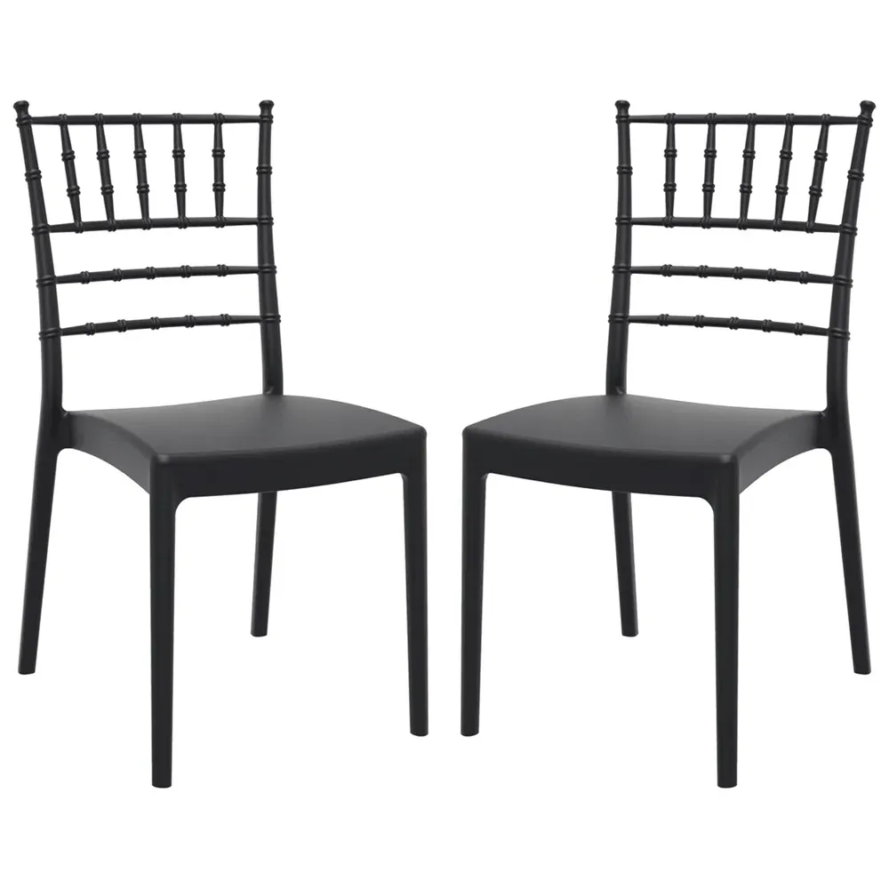 Jonesboro Stacking Side Chairs Pair - Black, Polypropylene image
