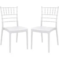 Jonesboro Stacking Side Chairs Pair - White, Polypropylene