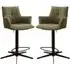 Joplin Bar Chairs with Swivel - Green, Fabric