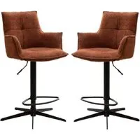 Joplin Bar Chairs with Swivel - Tan, Fabric