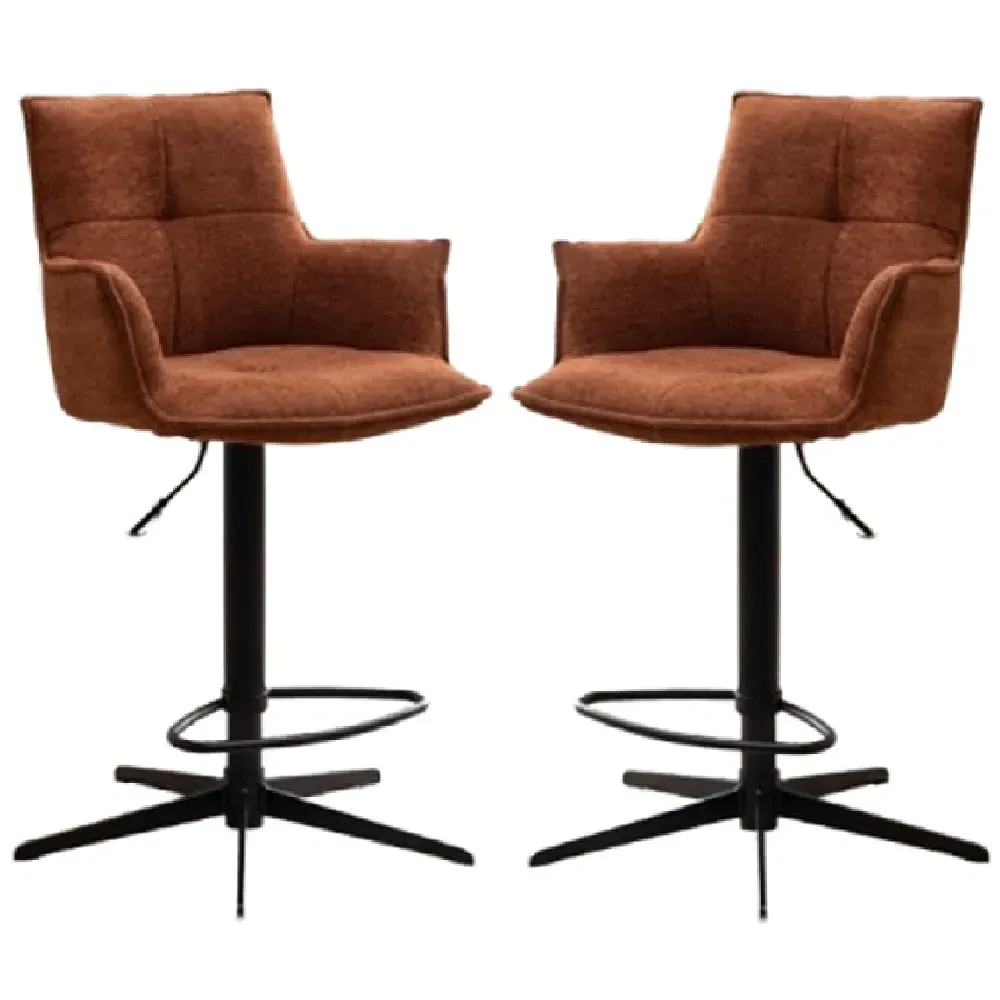 Joplin Bar Chairs with Swivel - Tan, Fabric