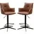 Joplin Bar Chairs with Swivel - Tan, PU Leather