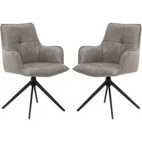 Joplin Dining Chairs in Pair - Silver Grey, PU Leather alternate view