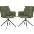 Joplin Dining Chairs with Metal Base - Green, Fabric