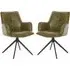 Joplin Dining Chairs with Metal Base - Green, PU Leather
