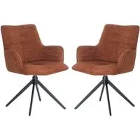 Joplin Dining Chairs with Metal Base - Tan, Fabric