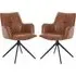 Joplin Dining Chairs with Metal Base - Tan, PU Leather