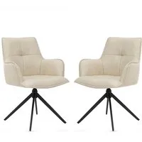 Joplin Pair of Dining Chairs - Ivory, PU Leather alternate view