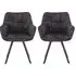 Jordan Dining Chairs with Metal Frame - Charcoal, Fabric