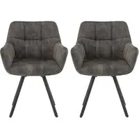 Jordan Dining Chairs with Metal Frame - Olive, Fabric