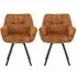 Jordan Dining Chairs with Metal Frame - Rust, Fabric