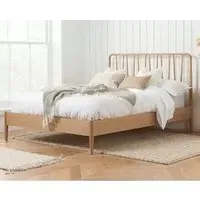 Jordan Double Bed Frame with Spindled Headboard - Oak
