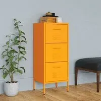 Jordan Storage Cabinet with 3 Drawers - Mustard Yellow, Steel