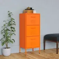 Jordan Storage Cabinet with 3 Drawers - Orange, Steel