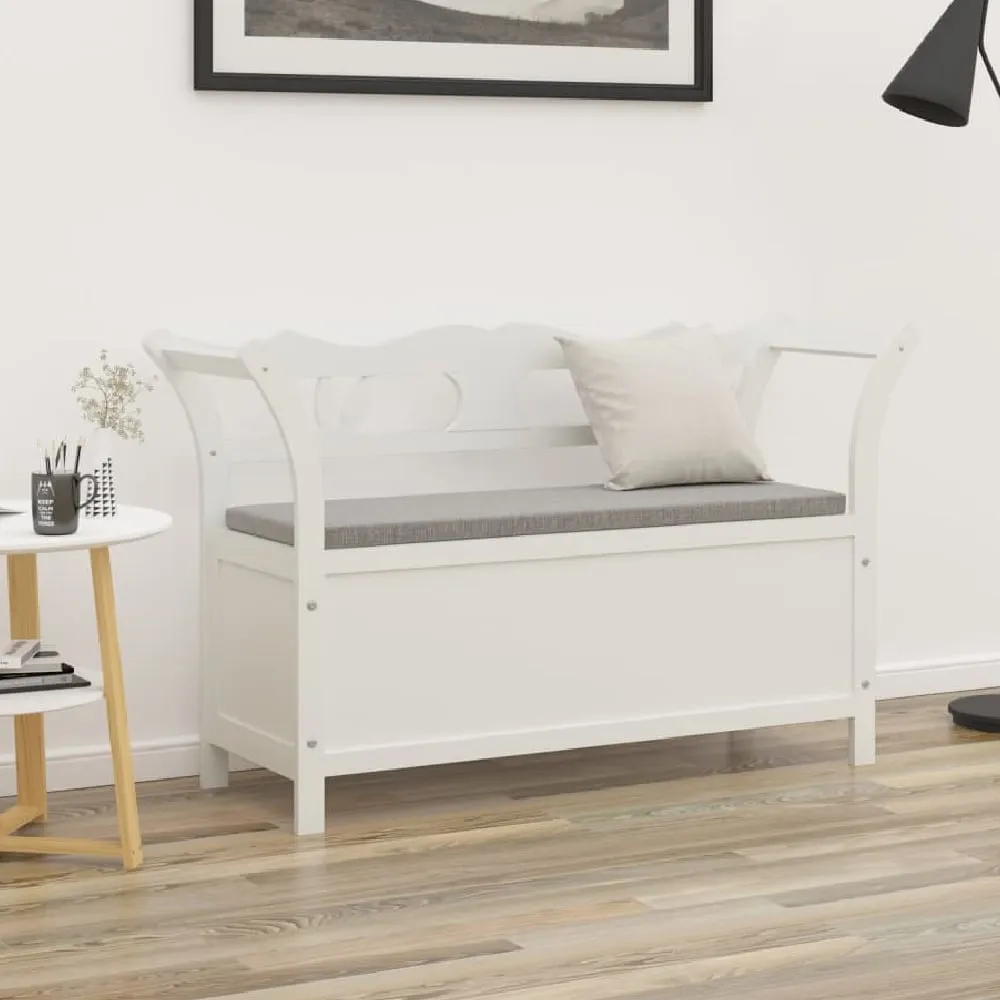 Jorden Hallway Seating Bench with Storage - White, Fir Wood image
