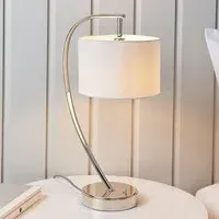 Josephine Arched Table Lamp - White, Nickel