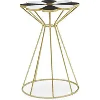 Judie Petal Shape End Table - Black and White, Metal