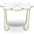 Judie Petal Shape Side Table - White, Metal