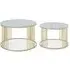 Judie Round Side Tables Set of 2 - White, Marble