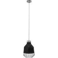 Julia Ceiling Pendant Light - Black, Rattan