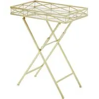 Julie Rectangular Tray Side Table - Gold, Glass