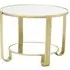 Julie Round Coffee Table - White Glass, Gold Metal