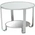 Julie Round Coffee Table - White Glass, Silver Metal