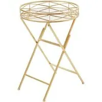 Julie Round Tray Side Table - Gold, Glass