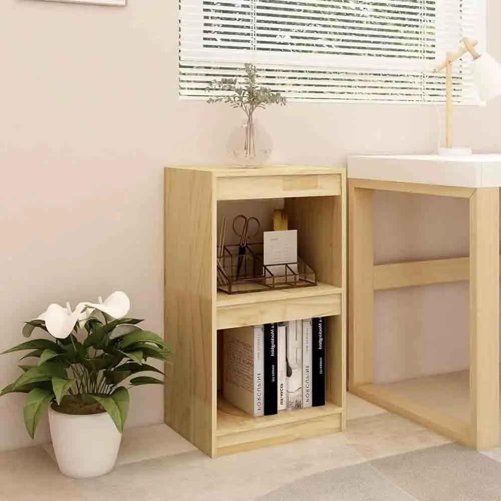 Jupiter 2-Compartment Bookcase - Natural, Pinewood