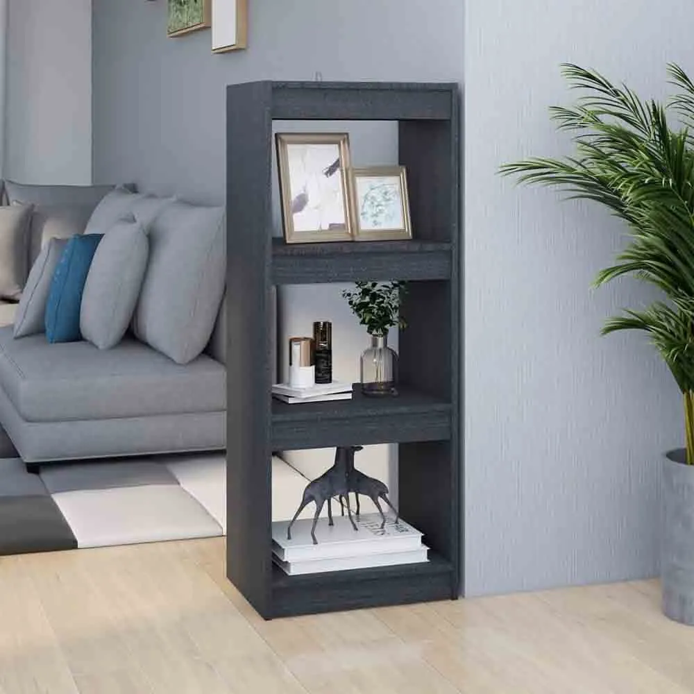 Jupiter 3-Compartment Bookcase - Grey, Pinewood