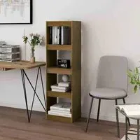 Jupiter 4-Compartment Bookcase - Honey Brown, Pinewood