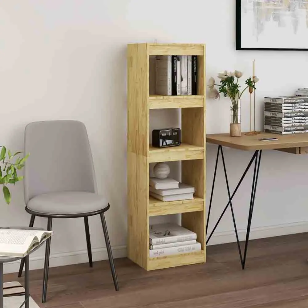 Jupiter 4-Compartment Bookcase - Natural, Pinewood