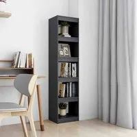 Jupiter 5-Compartment Bookcase - Grey, Pinewood