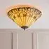 Justin 2 Light Tiffany Glass Wall Ceiling Light - Multicolour
