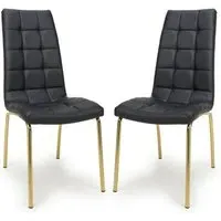 Justin Dining Chairs - Black, Faux Leather
