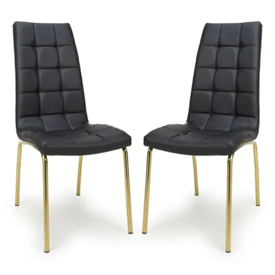Justin Dining Chairs - Black, Faux Leather image