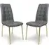 Justin Dining Chairs - Grey, Faux Leather