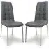Justin Dining Chairs with Chrome Legs - Grey, Faux Leather