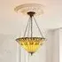 Justin Tiffany Glass Inverted Pendant Ceiling Light - Multicolour