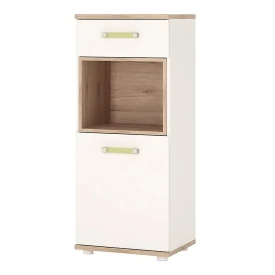Kaas Narrow Storage Cabinet - White, Oak