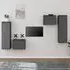 Kacela Wall Entertainment Unit Set - Grey, Pinewood