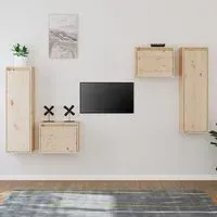 Kacela Wall Entertainment Unit Set - Natural, Pinewood