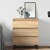 Kacia 3 Drawer Chest - Sonoma Oak, Engineered Wood