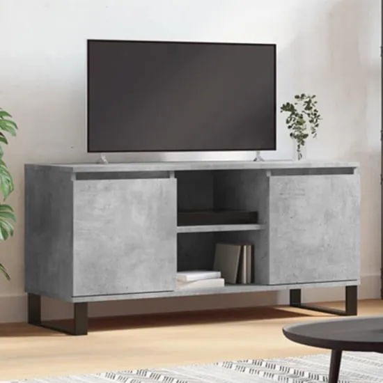Kacia TV Stand with 2 Doors - Concrete Effect image