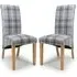 Kaduna Check Dining Chairs - Grey, Oak