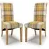 Kaduna Check Dining Chairs - Yellow, Oak