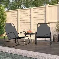 Kahili Rocking Sun Lounger Set of 2 - Grey, Textilene alternate view